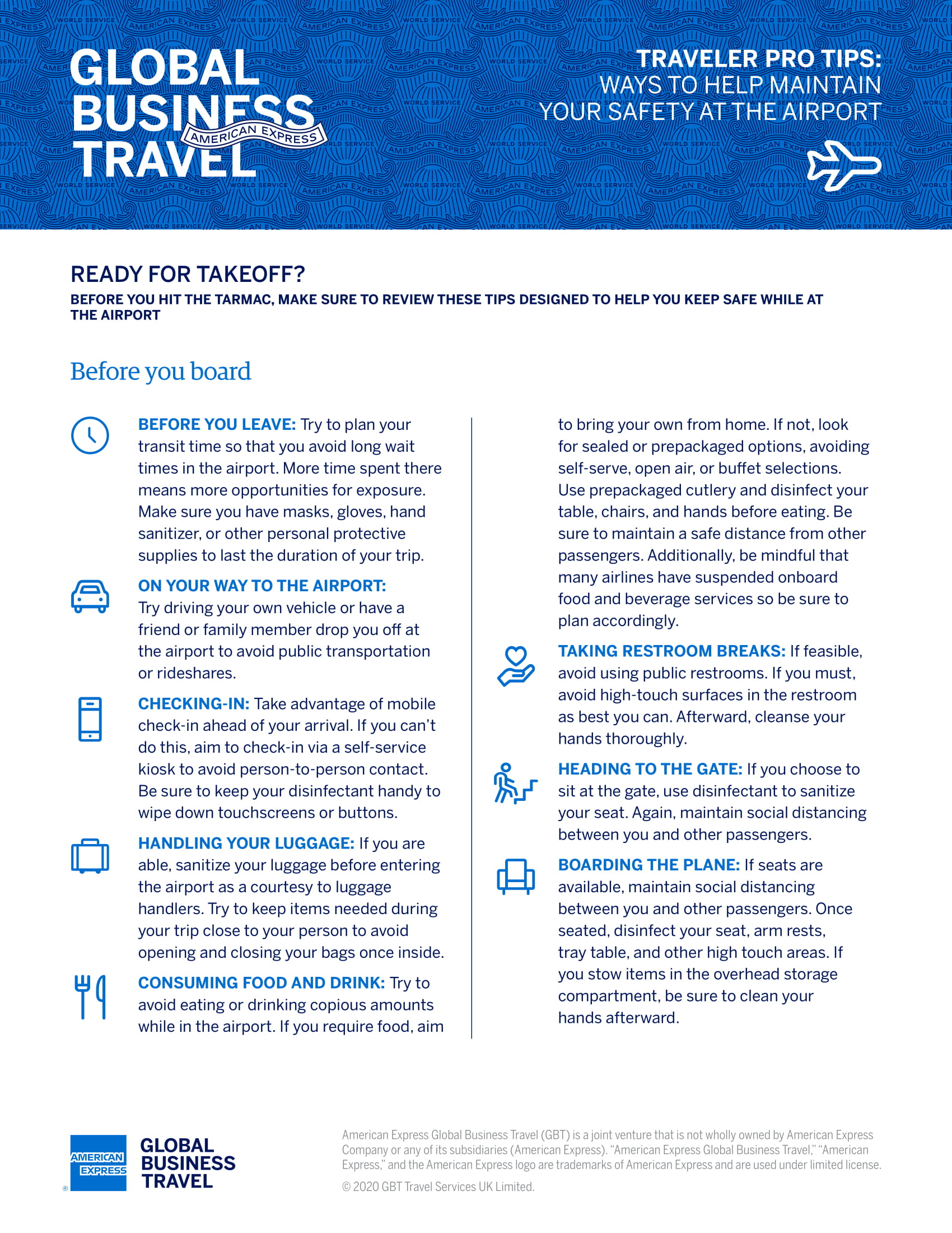 Airport Safety Guidance List American Express GBT