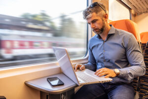 Man on Train Working